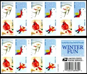 US Scott 4937-40b Winter Fun booklet pane of 20 - Picture 1 of 1