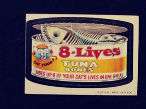 WACKY PACKAGES 1973 SERIES 2 8-LIVES TUNA BONES WHITE BACK - Picture 1 of 2
