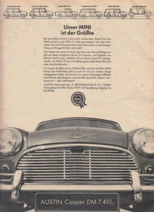 Austin Mini Cooper - Reklame Werbeanzeige Original-Werbung 1967 - Bild 1 von 1