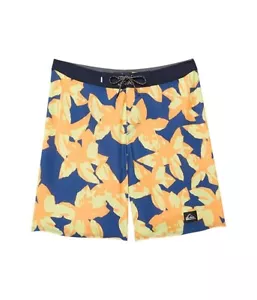 Quiksilver Highlite Arch Boardshorts Boys 26/12 Blue Floral Swimwear JDM1093 - Picture 1 of 8