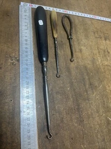 Lot 3 ancien tire-bottes 19 eme  crochet de botte french antique Outils Réf 412A - Picture 1 of 5