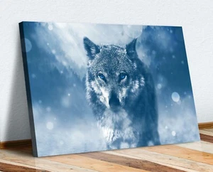 LOBO SOLITARIO AZUL LEALTAD IMAGEN LIENZO ARTE PARED IMPRIMIR OBRA DE ARTE CARTEL ENMARCADO - Imagen 1 de 19