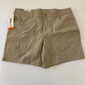Eddie Bauer Women 16 Shorts Rainer Light Khaki UPF 50+ Stretch 7.5" Inseam New - Picture 1 of 5