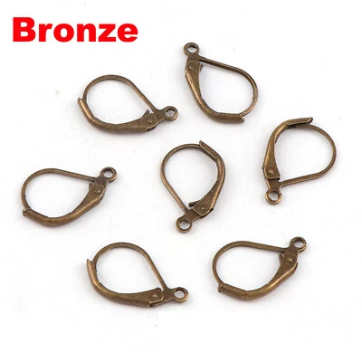 Gancho para pendiente de alambre de oreja con palanca francesa de 15 mm artesanal 100 un. hágalo usted mismo Foto 1 de 4