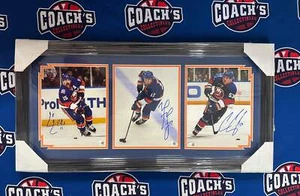 FRAMED Cal Clutterbuck, Matt Martin & Casey Cizikas Triple Autographed 8x10 Phot - Picture 1 of 4