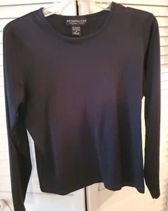 New York & Co Black Sleeve Silky Slinky Fabric Shirt Medium Women's♡♡ - Picture 1 of 3