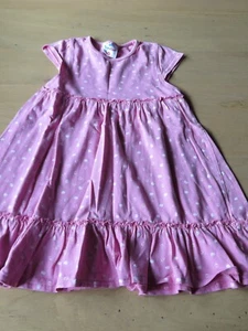 Mädchen Sommerkleid , rosa mit weißen Herzchen , Größe : 104 - Bild 1 von 1