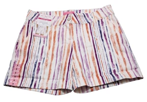 ISAAC MIZRAHI Womens 6 Shorts Tailored Stretch Sailor Style Striped 5" Inseam - Picture 1 of 12