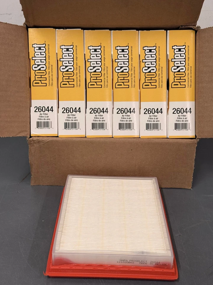 QTY 6 NAPA ProSelect Commercial Panel Air Filters for SOME Infiniti/Nissan 26044 - Image 1 of 4