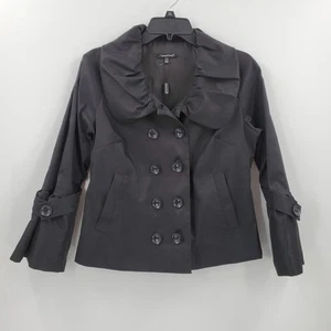 Women's Samuel Dong Jacket Black Double Breasted Bell Sleeve Jacket Size 8 - Picture 1 of 4