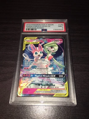 Pokémon Sun & Moon Unbroken Bonds Gardevoir Sylveon GX 130/214 2019 PSA 9 Foto 1 de 2