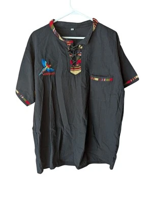 Традиционная гондурасская рубашка ручной работы летняя мужская рубашка размер XL хлопковая рубашка. - Изображение 1 из 4