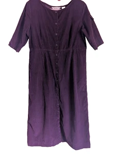 Vintage Eddie Bauer Cord Maxikleid Gr. PL Burgund Cottagecore Boho Modest - Bild 1 von 10