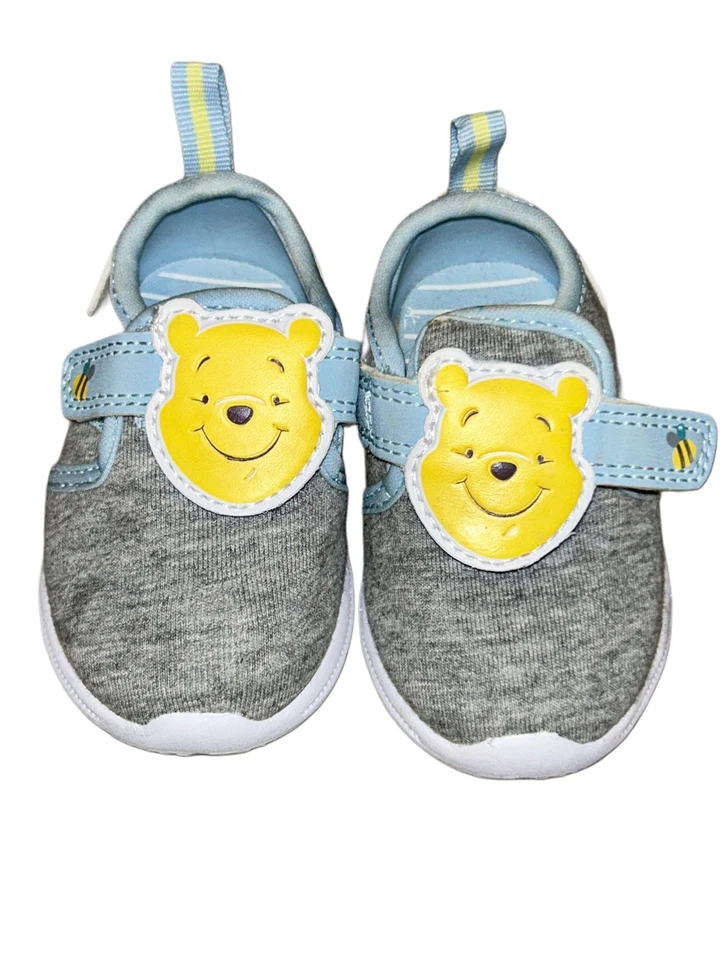 Disney Winnie The Pooh Azul y Gris Niños Infantil Bebé Zapatos Talla 3 Nuevos sin Etiquetas Foto 1 de 3