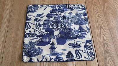 Vintage blue /white Oriental Cushion Cover  - Image 1 of 4
