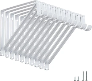 Heavy Duty Closet Shelf Rod Brackets Supports 250Lbs, Wall Mounted  - Picture 1 of 12