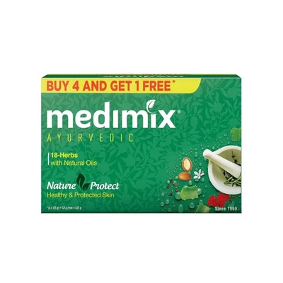 Jabón Medimix Ayurvedic Classic 18 hierbas | Barra de baño de hierbas 125 g (paquete de 4+1) Foto 1 de 4