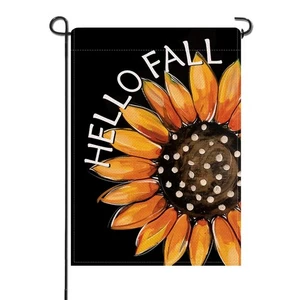 Artofy Hello Fall Sunflower Small Decorative Garden Flag, Autumn Flower Black... - Picture 1 of 6