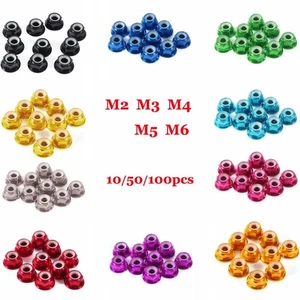 10-50pz Inserto Nylon Dadi Autobloccanti Dado di Bloccaggio Esagonale CNC Dado Alluminio M2 M3 M4 M5 M6 - Foto 1 di 21