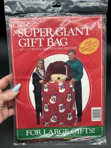 Vintage Super Giant Gift Bag XL Jeanmarie Snowman 1993 Holidays Christmas - Picture 1 of 6