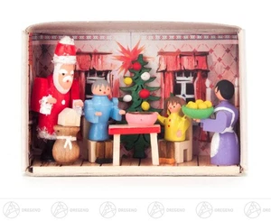 Miniatur Zündholzschachtel Weihnachten bei uns zu Hause B=x H=ca 5,5 cmx4 cm NEU - Picture 1 of 1