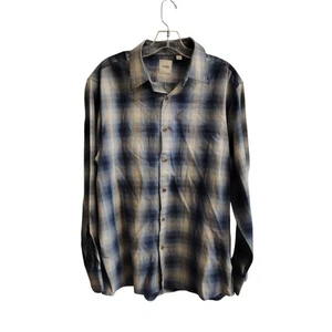 ROWM Herren Large blau kariert Button Down Langarm Hemd - Bild 1 von 7