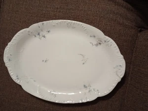 Antike Haviland Limoges Frankreich blaue Blumen große 17,75" ovale Platte - Bild 1 von 4