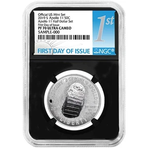 2019-S Proof 50c Apollo 11 50th Ann. Half Dollar NGC PF70UC FDI First Label - Picture 1 of 2
