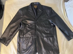 J Ferrar Men 100 % genuine Leather Jacket XL (48 In) Black - Picture 1 of 13
