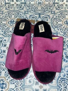 Halloween Fledermaus Hausschuhe groß (US 9-10) lila/magenta Hirschschschaum - Bild 1 von 4