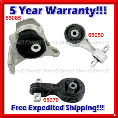 N063 Fits 2013-2015 Acura ILX 2.0L Torque Strut & Transmission Mount Set 3pc - Image 1 of 4