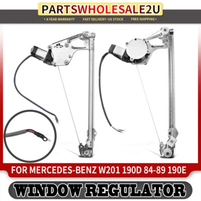 2x Regulador ventana trasera con motor para Mercedes-Benz W201 190D 84-89 190E 84-93 Foto 1 de 4