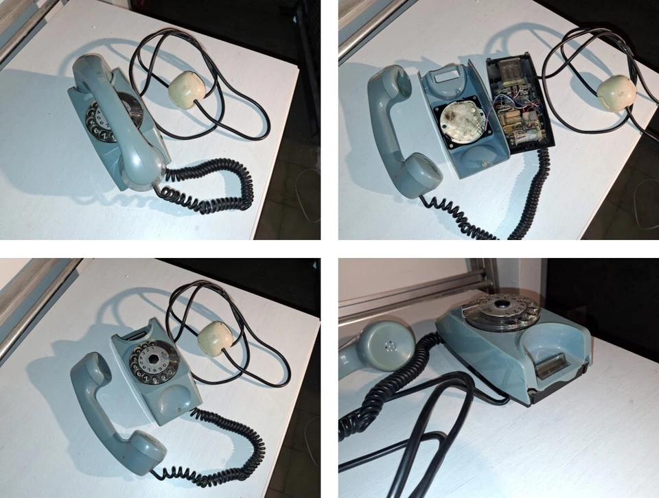 Telefono Vintage Safnat (Milano) Bachelite azzurro - Da restaurare - Immagine 1 di 1