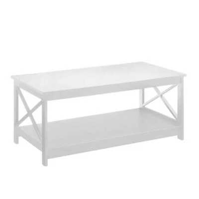 Mesa de centro Convenience Concepts 17,75" H X 39,5" L mediana rectangular madera blanca Foto 1 de 4