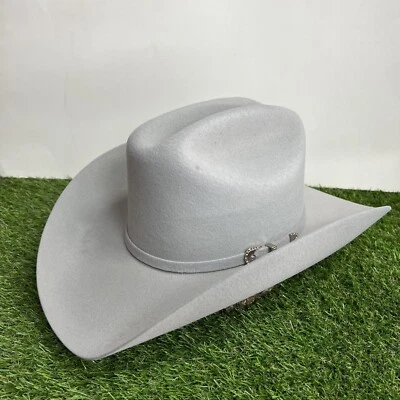 Men Grey 100X Felt Western Cowboy Hat / Tejana Vaquera para Caballero Color Gris - Image 1 of 4
