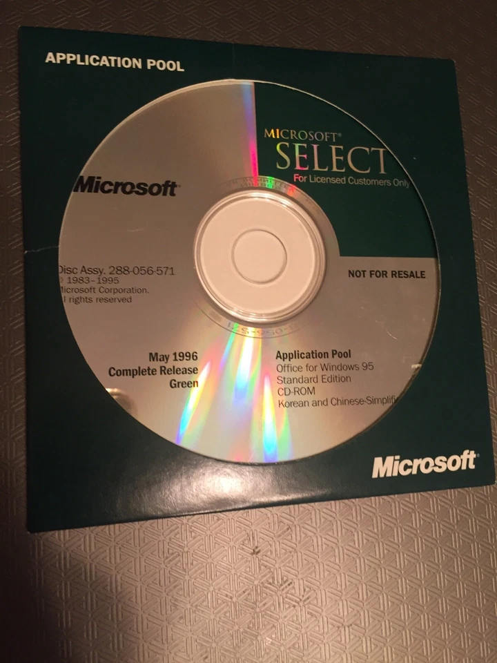 Microsoft Application Pool,Office For Windows 95 Standard Korea And Chinese Simp - Image 1 of 1