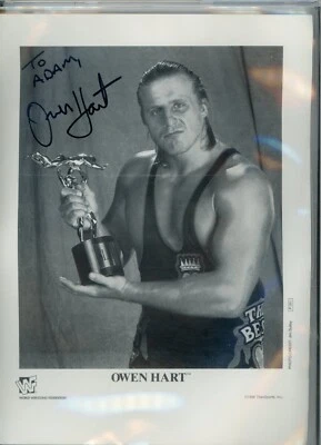 Owen Hart ~ Signed Autographed WWF Slammy Award Photo Gem Mint 10 ~ Beckett BAS - Image 1 of 4