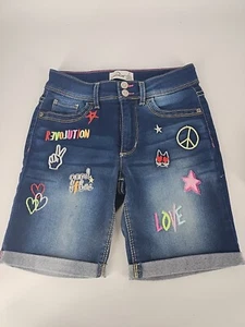 Jordache denim shorts girl size 7 roll up hem 5 pocket blue - Picture 1 of 6