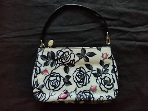 Goth Purse Lulu Guiness Black White and Pink Retro Vintage Style - Picture 1 of 2