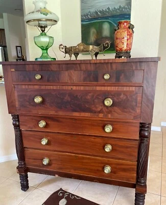 Antique 1800s Mahogany Dresser, Hand-Cut Dovetails, Federal/Empire 150+ Yrs Old! - Image 1 of 4