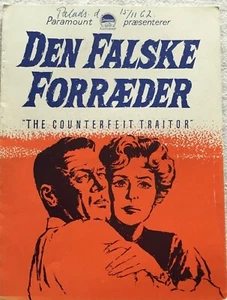 The Counterfeit Traitor William Holden Lilli P 1962 Vintage Old Danish Movie ... - Bild 1 von 7