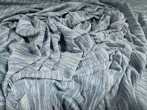 Melange Slub Single Jersey Fashion Fabric, Per Metre - Denim Blue - Picture 1 of 3