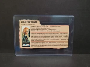 1983 Gi Joe Wolverine Driver COVERGIRL File Card NUR in Top Loader Hasbro b - Bild 1 von 10