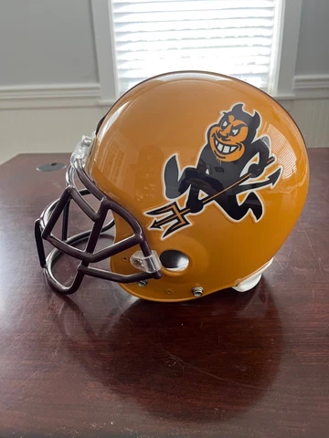 Full Size ASU Sun Devils Game Worn NCAA College Football Helmet by Riddell Cover