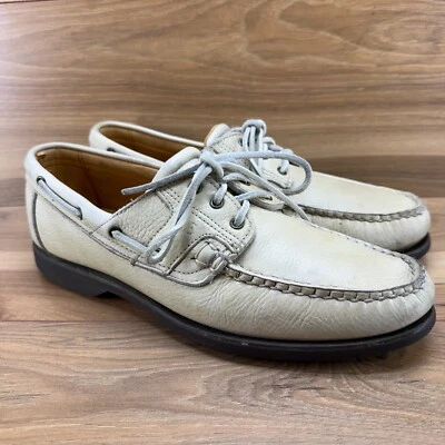Allen Edmonds Mens Size 11.5 B Key Largo Beige Leather Boat Loafers Moc Boat - Image 1 of 4