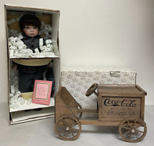 Franklin Heirloom Dolls - Limited Edition Coca-Cola "Kirby" Doll and Wooden Car