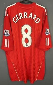 MENS FC LIVERPOOL 2010/2011 GERRARD #8 SOCCER FOOTBALL SHIRT JERSEY SIZE 2XL XXL - Picture 1 of 23
