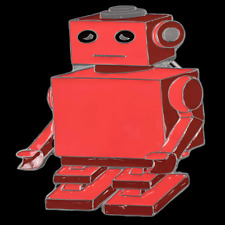 Red Robot Sci-Fi Tin Toy Zathura Belt Buckle