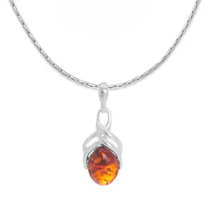 925 Sterling Silber echter baltischer Bernstein Anhänger gratis Geschenk - Bild 1 von 1