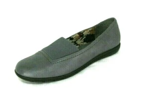 Hush Puppies Soft Style Shoes Sz 7N Gray Leather Etroit Loafers Comfort Narrow - Picture 1 of 6